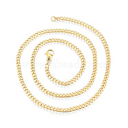 Men's 201 Stainless Steel Cuban Link Chain Necklace, Golden, 17.72 inch(45cm), Wide: 3mm(NJEW-N050-A06-3-45G)