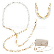 WADORN 2Pcs 2 Style Resin Imitation Pearl Crossbody Purse Straps, with Metal Swivel Clasp, Golden, 30.9~122cm, 1pc/style(FIND-WR0009-54)