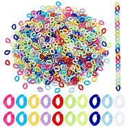 Elite 1000Pcs 10 Colors Opaque Acrylic Linking Rings, Quick Link Connectors, For Jewelry Curb Chains Making, Twist, Mixed Color, 13.5x10x2.5mm, Inner Diameter: 8x4mm, 100pcs/color(OACR-PH0001-91)