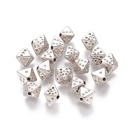 CCB Plastic Beads, Cube, Platinum, 8x10x8.5mm, Hole: 1mm(CCB-G006-038P)