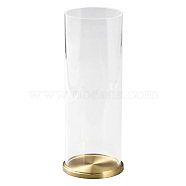Brass Decorative Display Case, Column, Clear, 201.5x65mm(AJEW-WH0505-43)