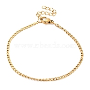 Ion Plating(IP) 304 Stainless Steel Bracelet, Curb Chains, Golden, 17x0.2cm(STAS-D084-33G)