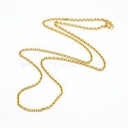 Fashionable 304 Stainless Steel Cable Chain Necklace Making, with Lobster Claw Clasps, Faceted, Golden, 23 inch~24 inch(58.4~61cm)x3mm(STAS-A028-N081G)