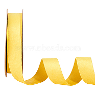 Double Side Velvet Ribbon, Flat, Yellow, 1 inch(25mm), about 10.00 Yards(9.14m)/Roll(SRIB-WH0011-058D)