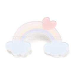 Cartoon Style Acrylic Brooch, Platinum Iron Pin for Backpack Clothes, Rainbow, 24.5x37x2mm(JEWB-D016-01G)