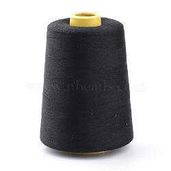 Polyester Sewing Thread Cords, For Cloth or DIY Craft, Black, 0.1mm, about 7000yards/roll(OCOR-Q033-01)