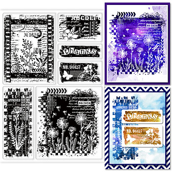 Custom PVC Plastic Clear Stamps, for DIY Scrapbooking, Photo Album Decorative, Cards Making, Other Plants, 160x110x3mm