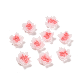 Luminous Resin Decoden Cabochons, Glow in the Dark Flower, Red, 10x5mm