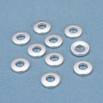 201 Stainless Steel Linking Rings, Donut, Silver, 8x1.5mm, Inner Diameter: 3.2~3.5mm