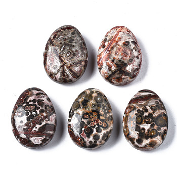 Natural Leopard Skin Jasper Pendants, Teardrop, 25x18x8~9mm, Hole: 1.6mm