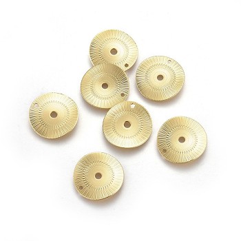 Brass Pendants, Long-Lasting Plated, Flat Round, Real 18K Gold Plated, 18.5x18x1mm, Hole: 1.1mm
