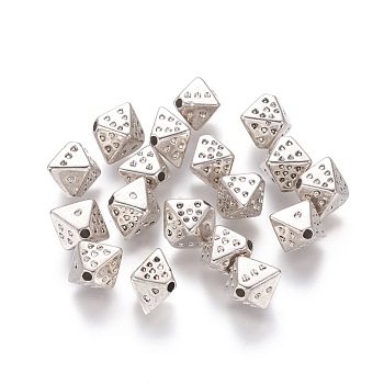 CCB Plastic Beads, Cube, Platinum, 8x10x8.5mm, Hole: 1mm