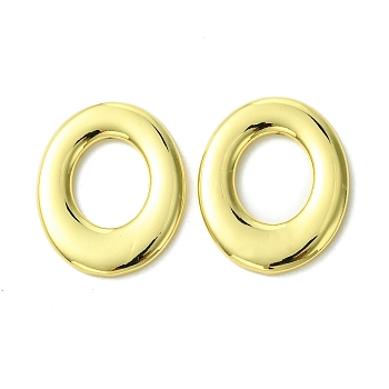 Rack Plating Brass Linking Ring, Flat Oval, Long-Lasting Plated, Cadmium Free & Lead Free, Real 18K Gold Plated, 24.5x20x2.5mm, Inner Diameter: 12.5x10mm