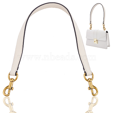 Floral White Leather Bag Handles