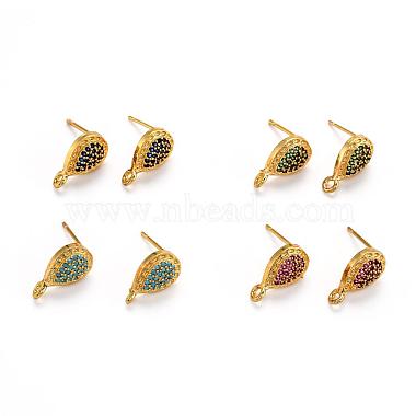 Brass Stud Earring Findings(KK-G398-07A-G)-4