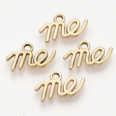 Light Gold Word Alloy Charms
