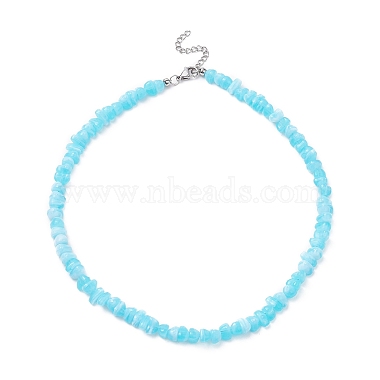 3Pcs 3 Color Acrylic Chips Beaded Chain Necklaces Set(NJEW-JN04313)-2