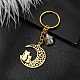 Stainless Steel Hollow Moon Cat Keychains(KEYC-JKC00585-01)-2