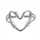 304 Stainless Steel Heart Open Cuff Ring(X-RJEW-T023-80P)-1