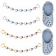 Nbeads 1 juego de corazón de diamantes de imitación de cristal esmaltado de aleación con cadena de decoración de zapatos con eslabones de mal de ojo(FIND-NB0004-13)-1