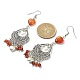 Dyed Natural Red Agate Heart Chandelier Earrings(EJEW-JE05364-04)-2