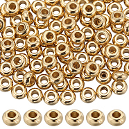 200Pcs 304 Stainless Steel Spacer Beads, Flat Round, Real 18K Gold Plated, 4x2mm, Hole: 1.6mm(STAS-SC0007-54)