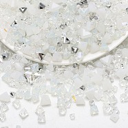 Opaque & Transparent Glass Beads, Faceted Nuggets, Clear, 2~5x2.5~8x3~5mm, Hole: 1~1.4mm, about 10g/bag(GLAA-G109-01A)