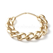 CCB Plastic Curb Chain Necklace, Chunky Link Chain Necklace for Women, Gold, 19.69 inch(50cm)(NJEW-JN03773)