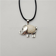 Synthetic Turquoise Elephant Pendant Necklace, White(GO2931-1)