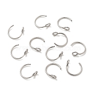 304 Stainless Steel Earring Hooks, Balloon Ear Wire, Stainless Steel Color, 20 Gauge, 10x9.5x0.8mm, Hole: 2mm(STAS-P336-06P)
