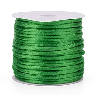 Nylon Cord, Satin Rattail Cord, for Beading Jewelry Making, Chinese Knotting, Lime Green, 1mm, about 32.8 yards(30m)/roll(NWIR-L006-1mm-09)