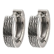 316 Surgical Stainless Steel Hoop Earrings, Antique Silver, 15x16.5x4.5mm(EJEW-D096-02B-AS)
