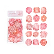30Pcs 15 Styles PET Flower Wax Seal Stickers, Self Adhesive Sealing Wax Stamp Stickers for Wedding Invitations Valentine's Day Envelope Cards Gift Wrapping Scrapbooking, Salmon, Packing: 130x80x3.5mm, 2pcs/style(PW-WG88487-01)