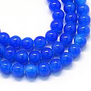 Baking Painted Imitation Jade Glass Round Bead Strands, Royal Blue, 12~12.5mm, Hole: 1.5mm, about 70pcs/strand, 31.8 inch(DGLA-Q021-12mm-33)