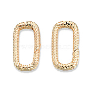 Brass Spring Gate Rings, Cadmium Free & Nickel Free & Lead Free, Twisted Oval, Real 18K Gold Plated, 18x9x2.5mm(KK-N232-471LG)
