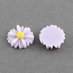 Flatback Hair & Costume Accessories Ornaments Resin Flower Daisy Decoden Cabochons, Lilac, 13x4mm(CRES-Q101-03-1)