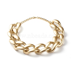 CCB Plastic Curb Chain Necklace, Chunky Link Chain Necklace for Women, Gold, 19.69 inch(50cm)(NJEW-JN03773)