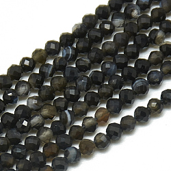 Natural Ice Obsidian Beads Strands, Faceted, Round, 2~2.5mm, Hole: 0.3mm, about 182pcs/strand, 15.3 inch(G-S300-32-2mm)