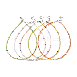 Glass Seed Beaded Necklace for Women, Mixed Color, 14.76 inch(37.5cm)(NJEW-JN04258)