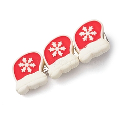 Christmas Theme Resin Alligator Hair Clips, with Iron Chips, for Girls, Christmas Socking, 21x57x15mm(PHAR-JH00111)