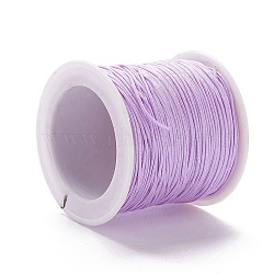 Braided Nylon Thread, DIY Material for Jewelry Making, Lilac, 0.8mm, 100yards/roll(X-NWIR-K013-A17)
