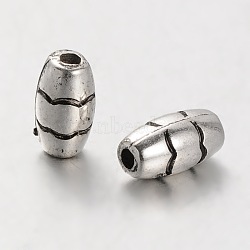 CCB Plastic Bead Spacers, Rice, Antique Silver, 8x4mm, Hole: 1mm(CCB-J029-43AS)