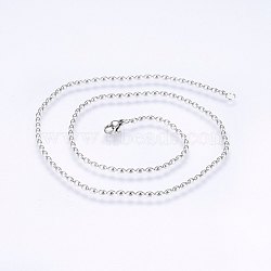 304 Stainless Steel Ball Chain Necklaces, with Lobster Claw Clasps, Stainless Steel Color, 16.5 inch(42cm), 2mm(NJEW-F221-06P)