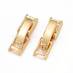 Eco-Friendly Brass Watch Band Clasps, Long-Lasting Plated, Lead Free & Cadmium Free, Real 24K Gold Plated, 17x4.5x4mm(KK-M225-29G)