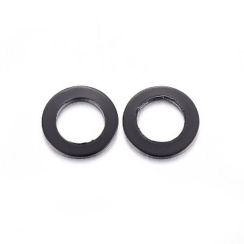304 Stainless Steel Linking Rings, Electrophoresis Black, 11x1mm, Inner Diameter: 7mm, 100pcs/bag