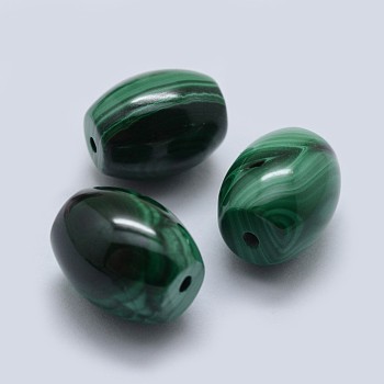 Natural Malachite Beads, Drum, 13x10mm, Hole: 1.4mm
