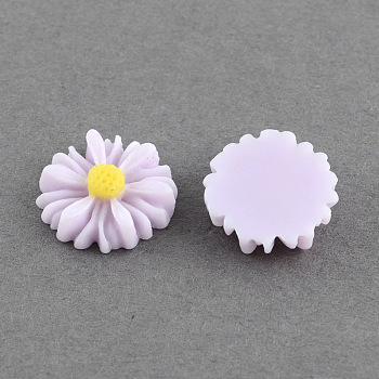 Flatback Hair & Costume Accessories Ornaments Resin Flower Daisy Decoden Cabochons, Lilac, 13x4mm