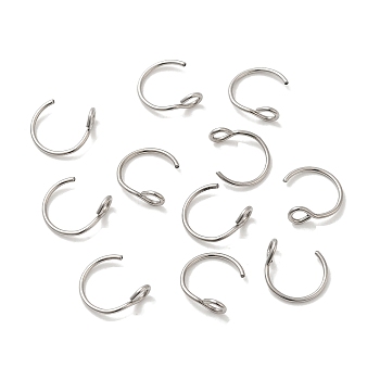 304 Stainless Steel Earring Hooks, Balloon Ear Wire, Stainless Steel Color, 20 Gauge, 10x9.5x0.8mm, Hole: 2mm