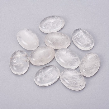 Natural Quartz Crystal Cabochons, Rock Crystal Cabochons, Oval, 25x18x7mm