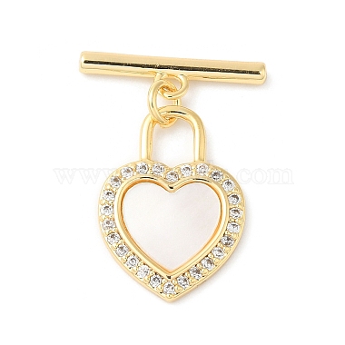 Brass Micro Pave Clear Cubic Zirconia Toggle Clasps(KK-P234-69G)-4